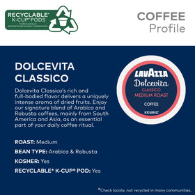 Lavazza Dolcevita Classico brewed cup demonstrates a smooth, medium-roast experience for relaxed afternoons.