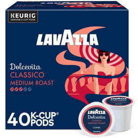 Lavazza Dolcevita Classico K-Cup pod close-up for a quick, balanced brew.