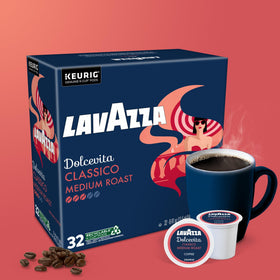 Lavazza Dolcevita Classico K-Cup in use shows quick, flavorful coffee moments.