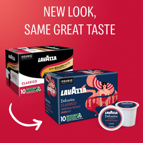 Close-up of Lavazza Dolcevita Classico pods showing balanced roast.