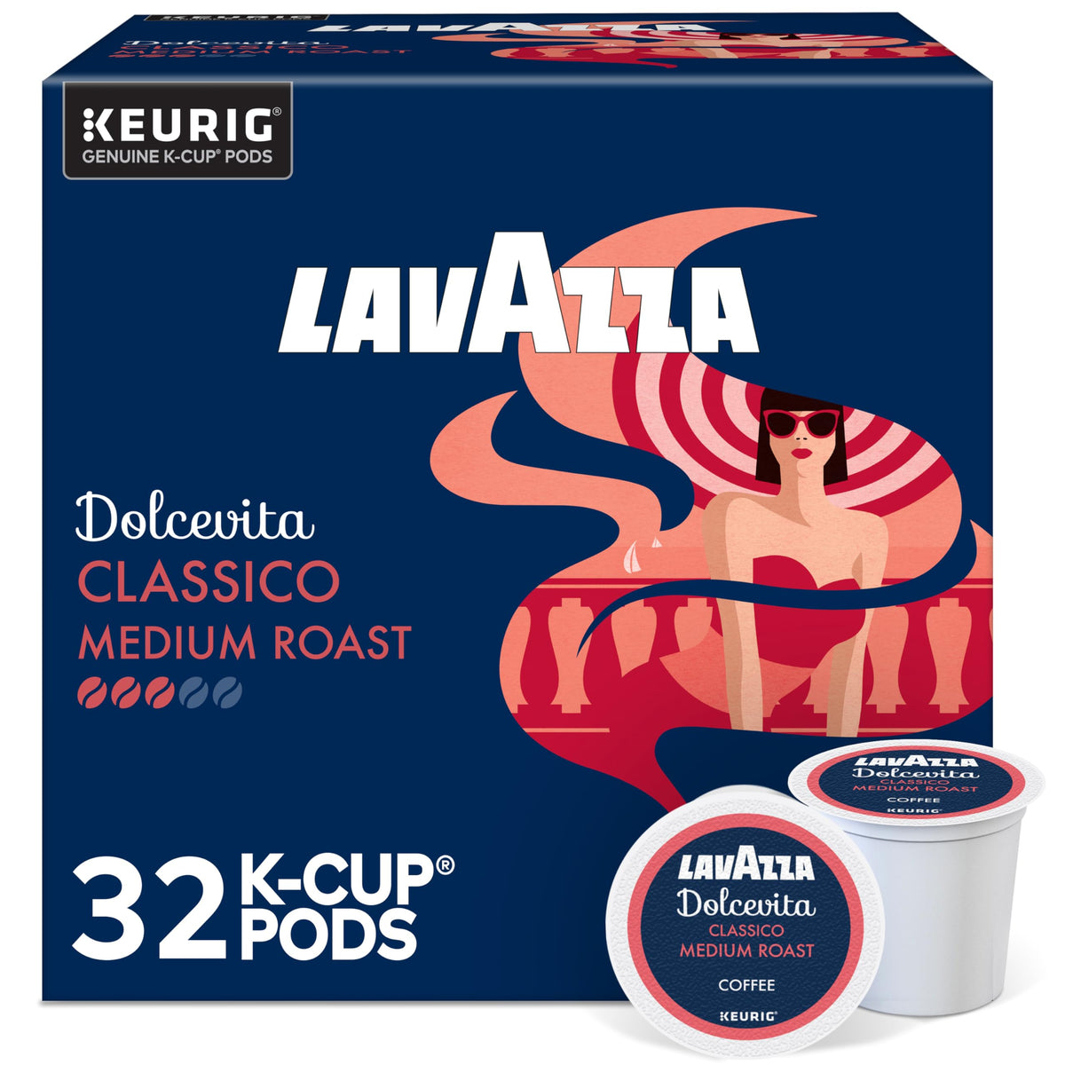 Lavazza Dolcevita Classico k-cups for Keurig in a 32-count box
