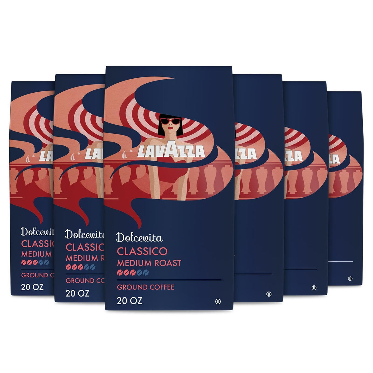 Lavazza Dolcevita Classico six-pack packaging for drip brewers