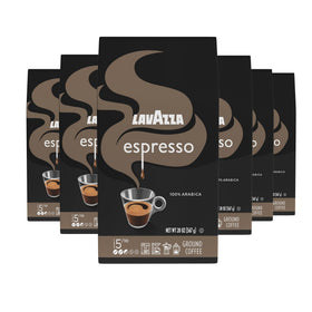 Lavazza Espresso Ground Coffee 20-oz bag, medium roast, ideal for espresso and drip brewing.