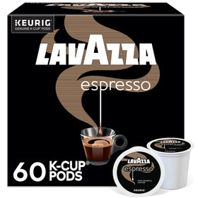 Lavazza Espresso K-Cup pods front view showing compact single-serve format for quick espresso