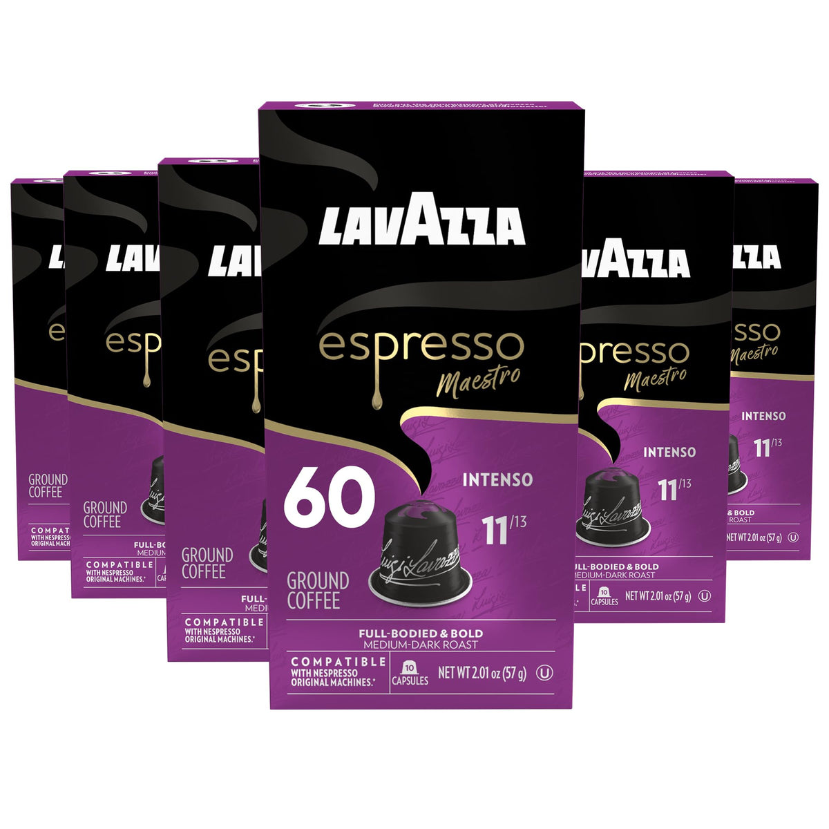 Lavazza Espresso Maestro Intenso capsules, 60-count box for quick bold espresso at home