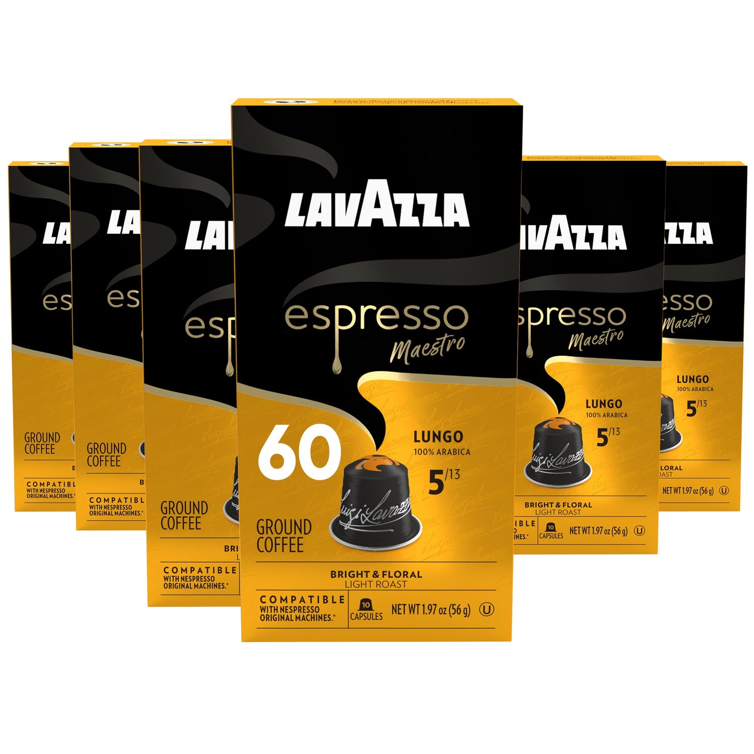 Lavazza Espresso Maestro Lungo aluminum capsules canister for daily use