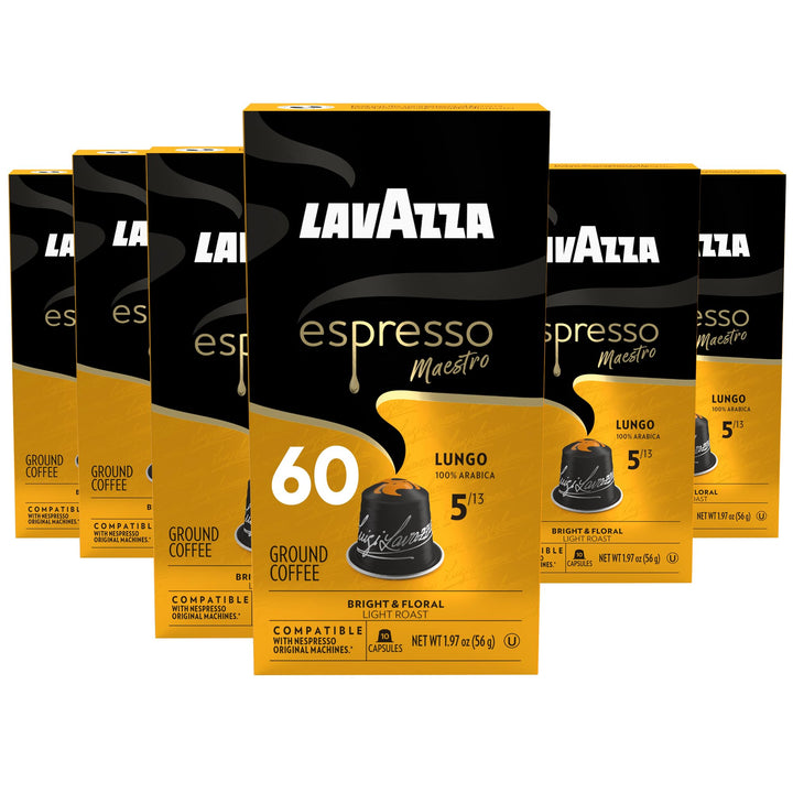 Lavazza Espresso Maestro Lungo aluminum capsules canister for daily use
