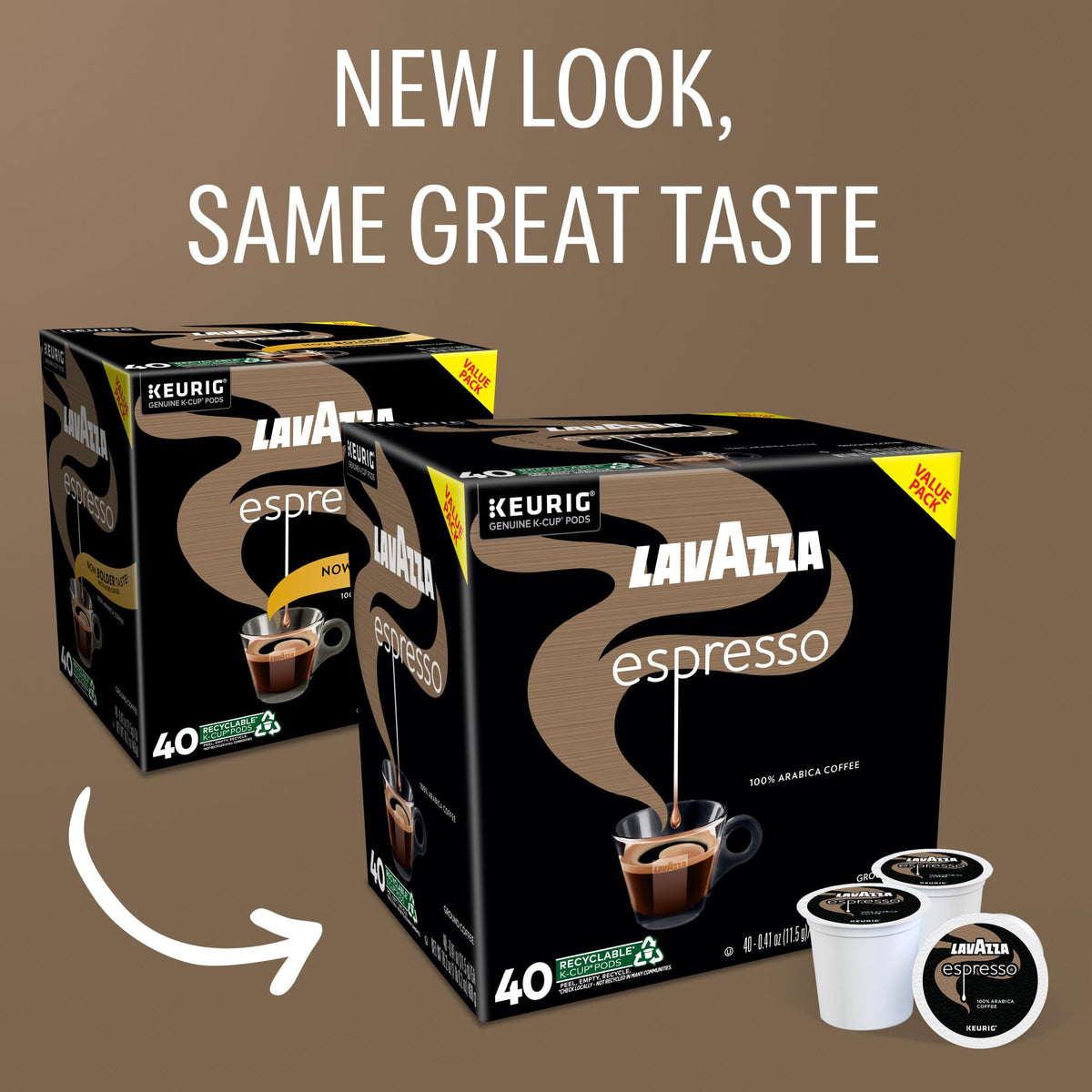 Close-up of Lavazza Espresso pods releasing rich aroma