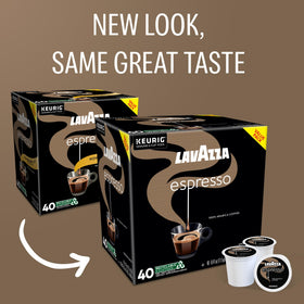 Close-up of Lavazza Espresso pods releasing rich aroma