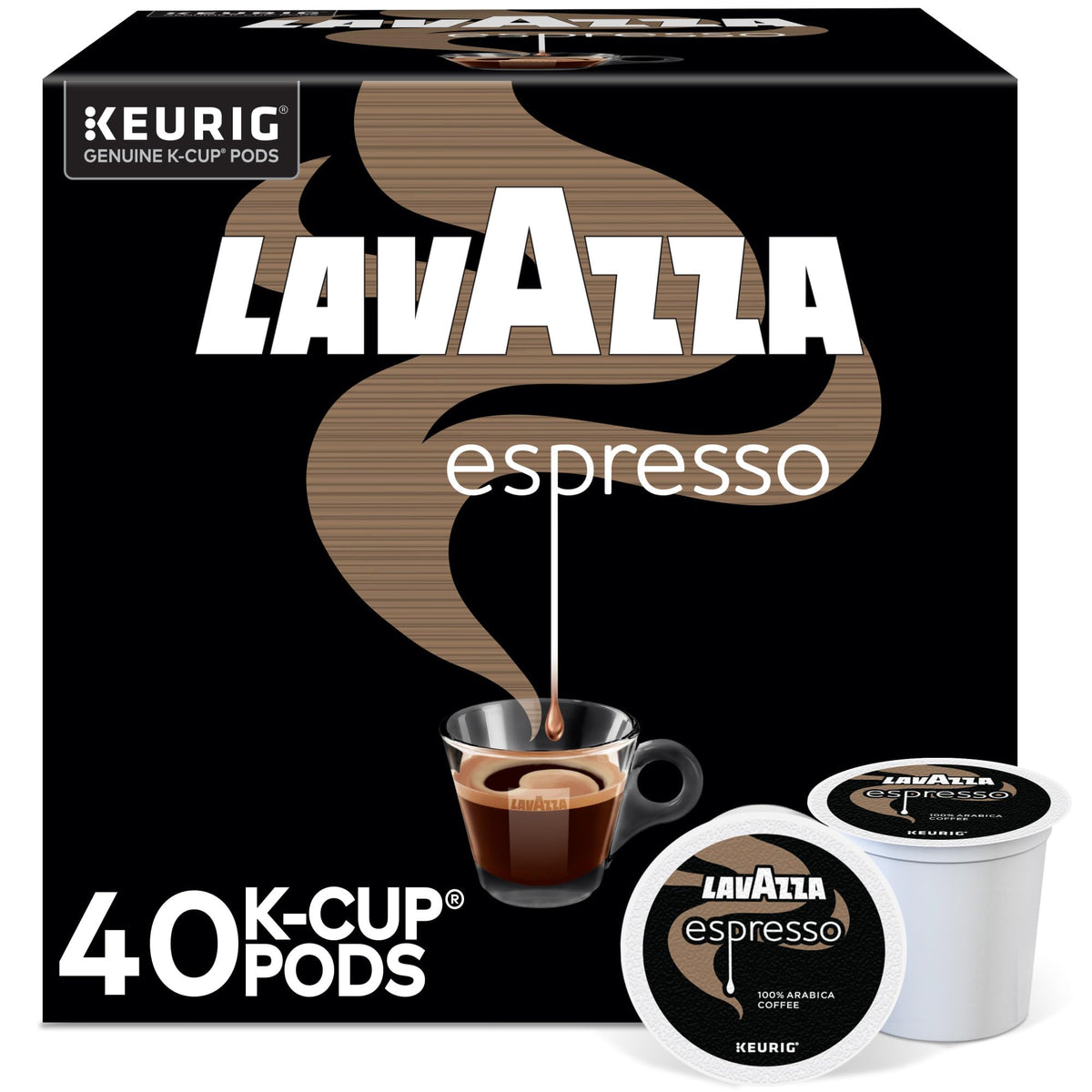 Lavazza Espresso pods box front with 40-count packaging