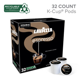 Lavazza Espresso pods in a Keurig, quick café-style espresso.