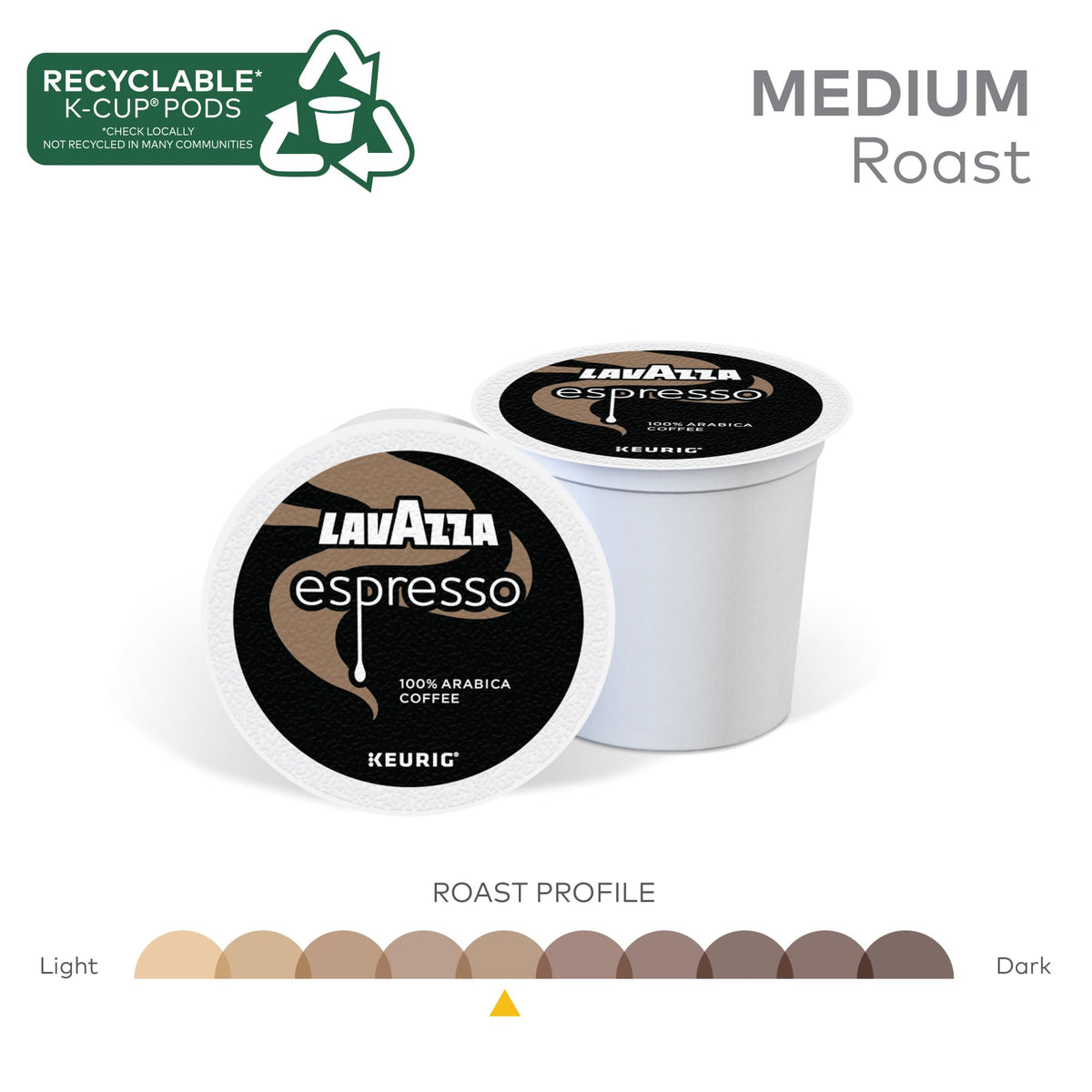 K-Cup brewing Lavazza Espresso pods in a Keurig