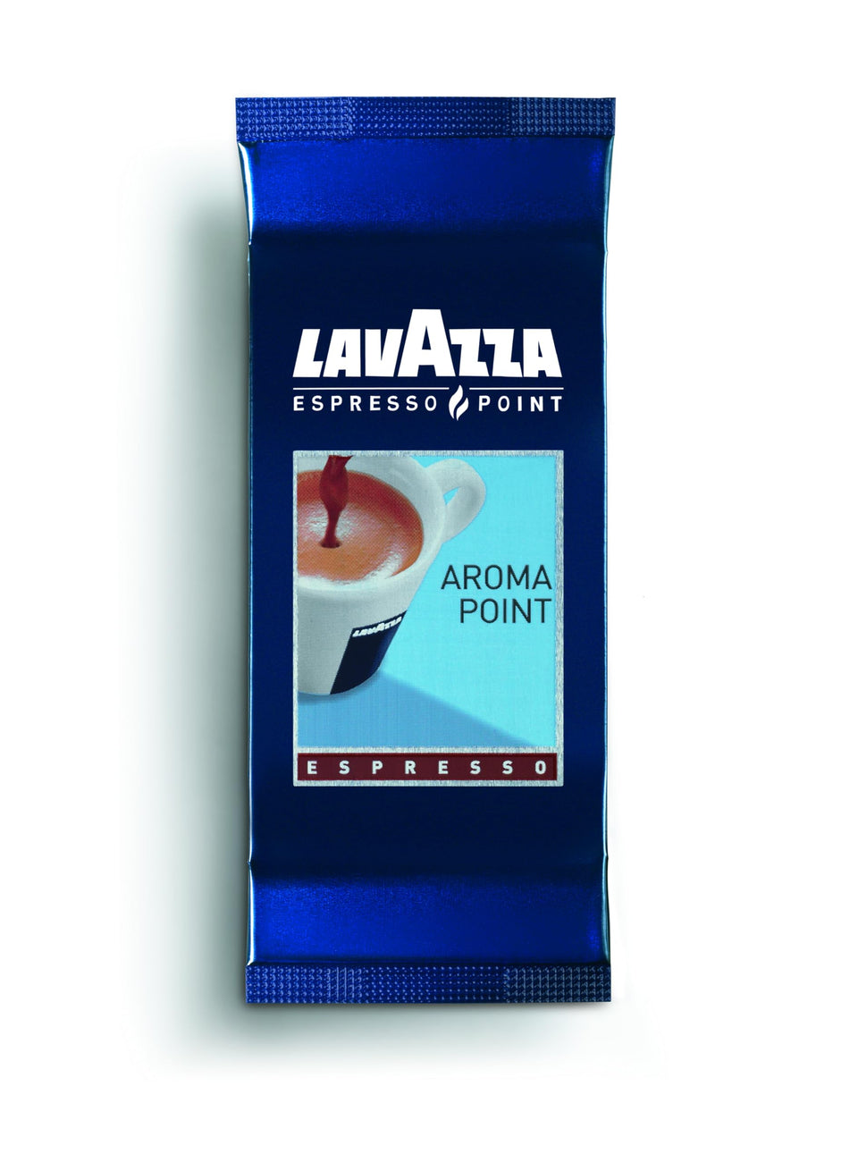 Lavazza Aroma Point cartridge display highlights bold espresso options.