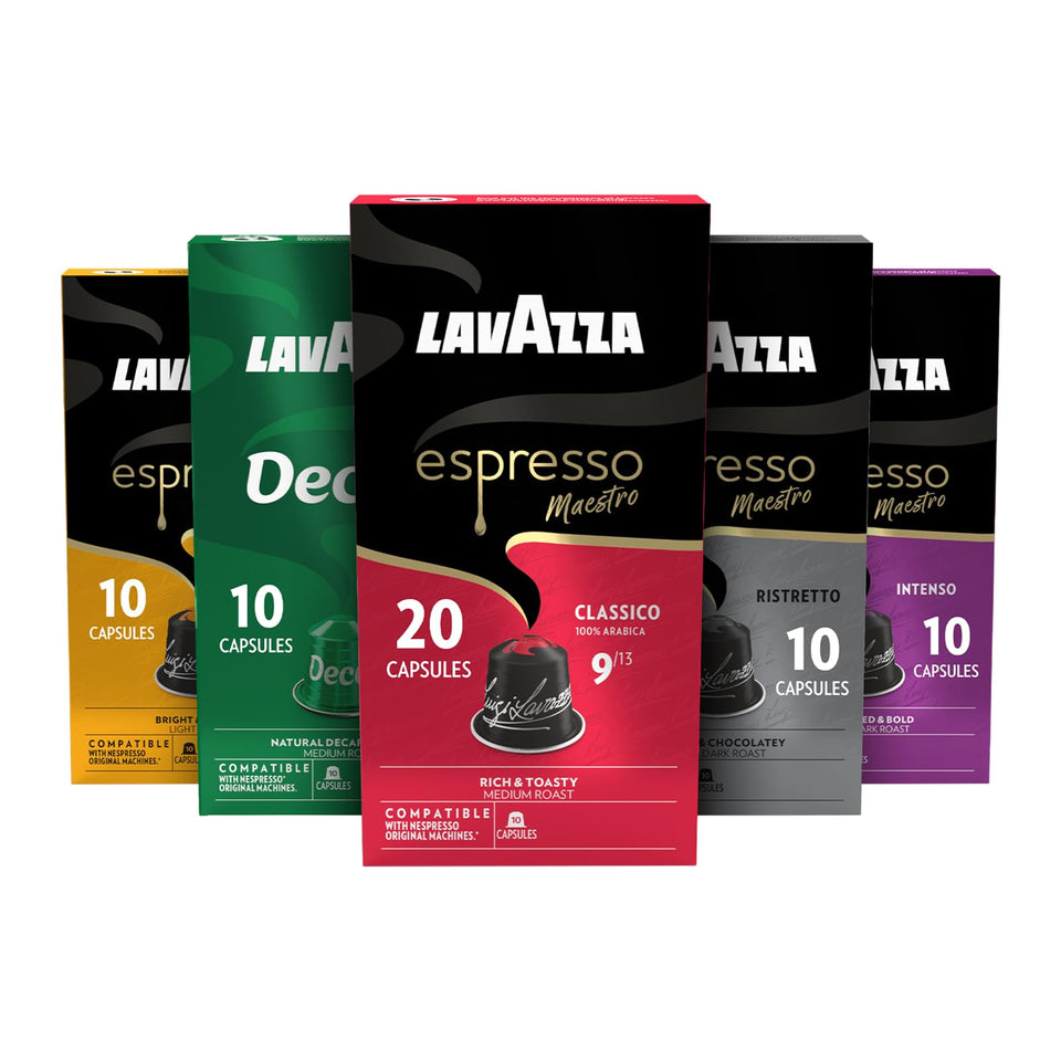 Lavazza Classico capsules in the variety pack for balanced everyday espresso