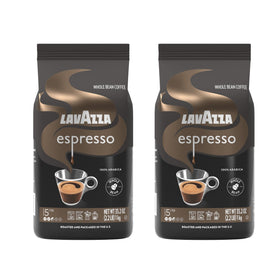 Lavazza Espresso whole bean bags in a 2-pack for versatile espresso or drip brewing.