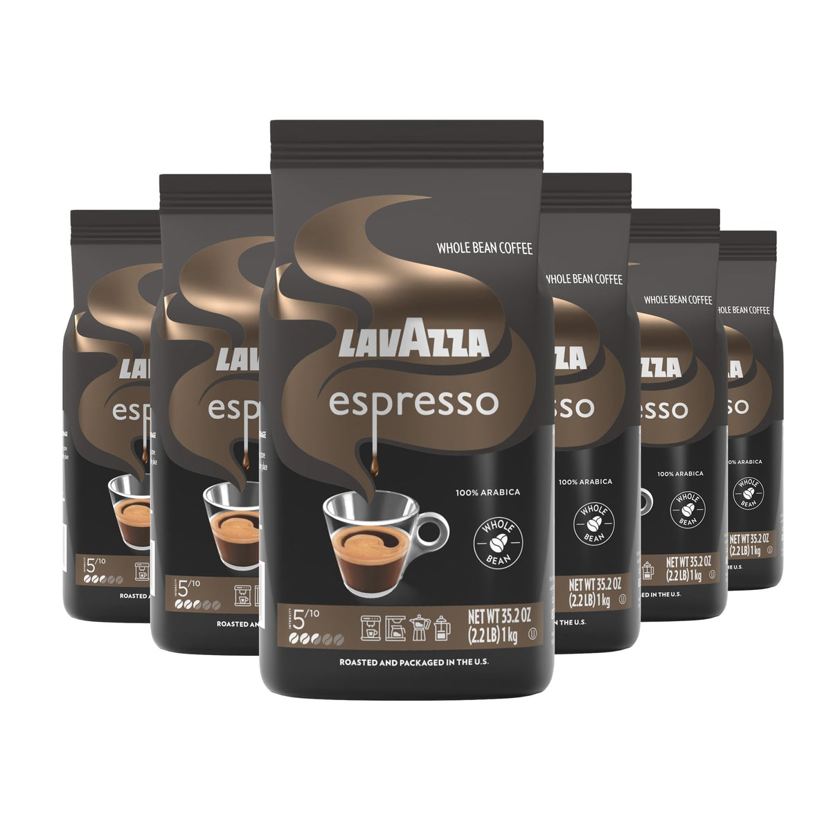 Lavazza Espresso whole bean bag ready for grinding and brewing anytime
