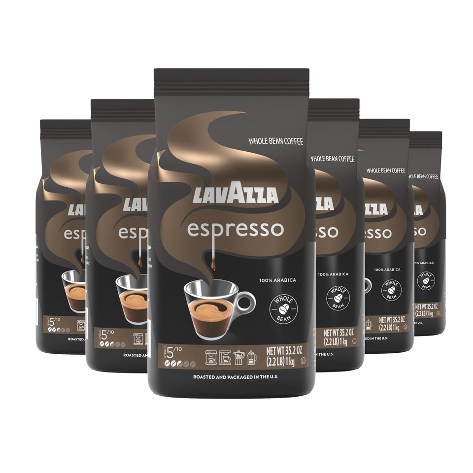 Lavazza Espresso whole bean bag ready for grinding and brewing anytime