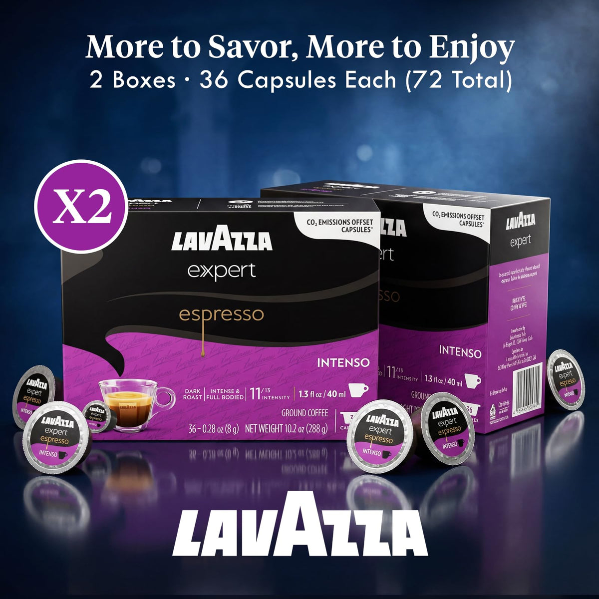Lavazza Expert Espresso Intenso crema closeup shows thick crema and velvety texture.