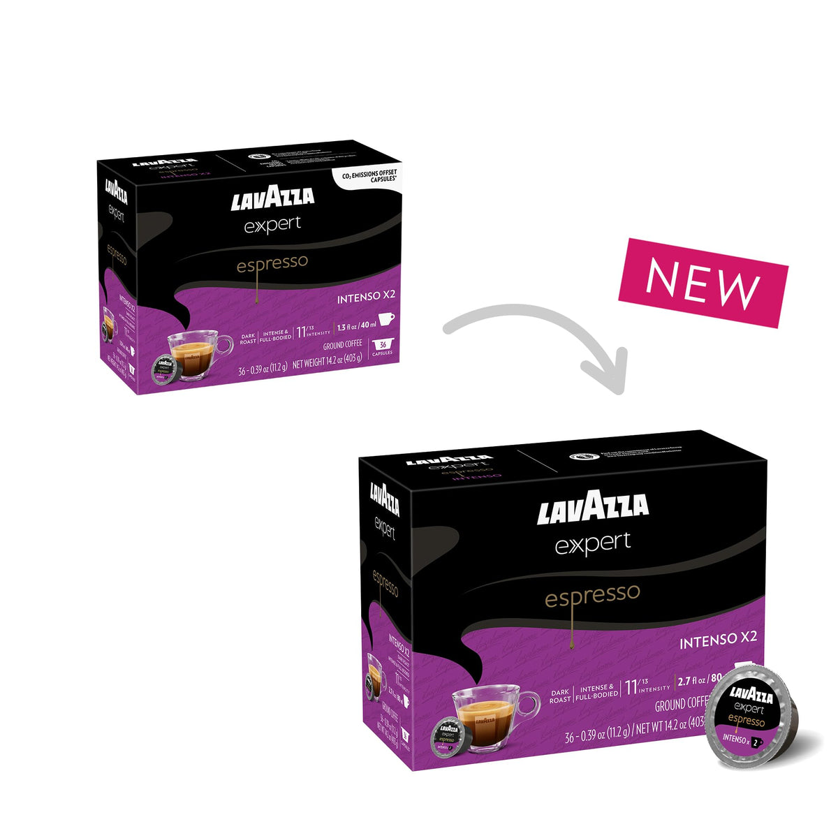 Lavazza Expert capsules ready for single-serve use with Lavazza Classy machines.