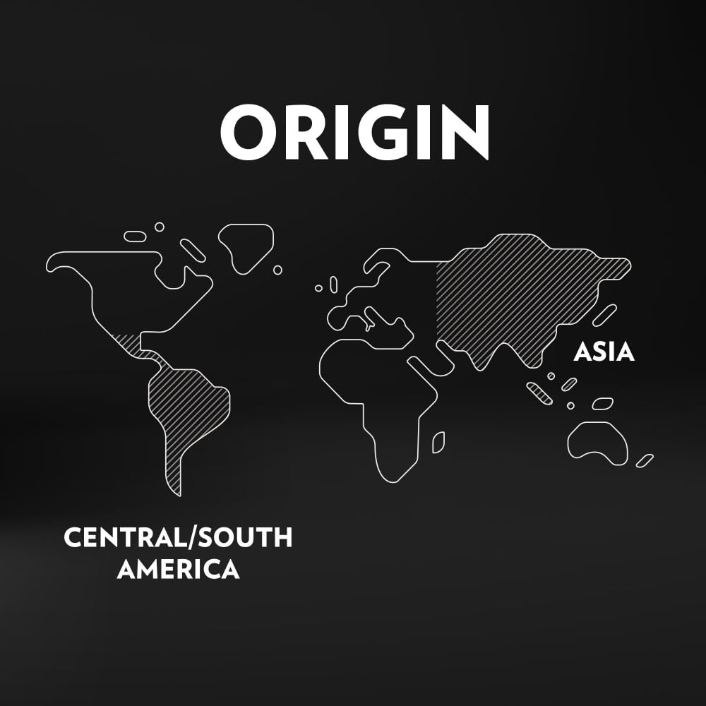 Origin blend map style image hinting Arabica and Robusta origins in Lavazza mix