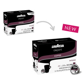 Lavazza Expert Intenso capsules closeup, aroma of spice and smoke.