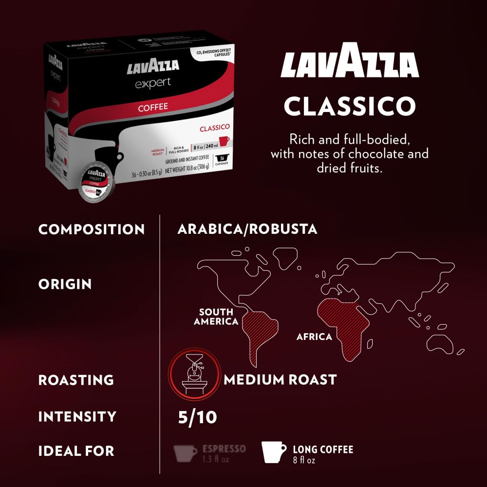 Lavazza Expert Variety Pack light roast capsules highlight milder flavor for morning brews.