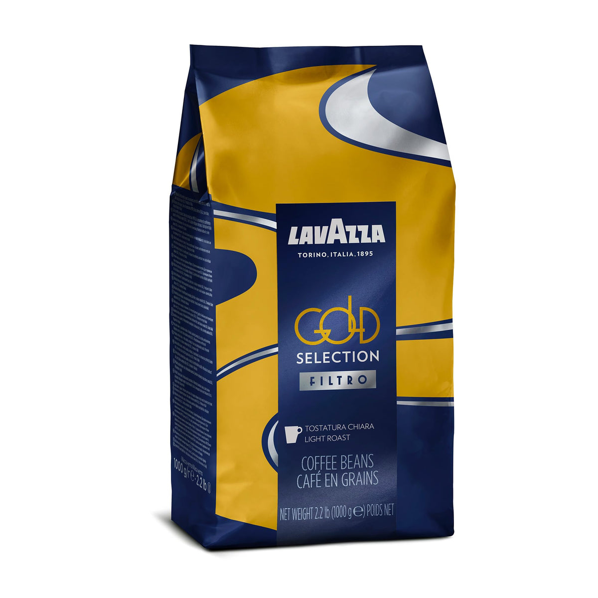 Lavazza Gold Selection bag opening releasing aroma for freshness.