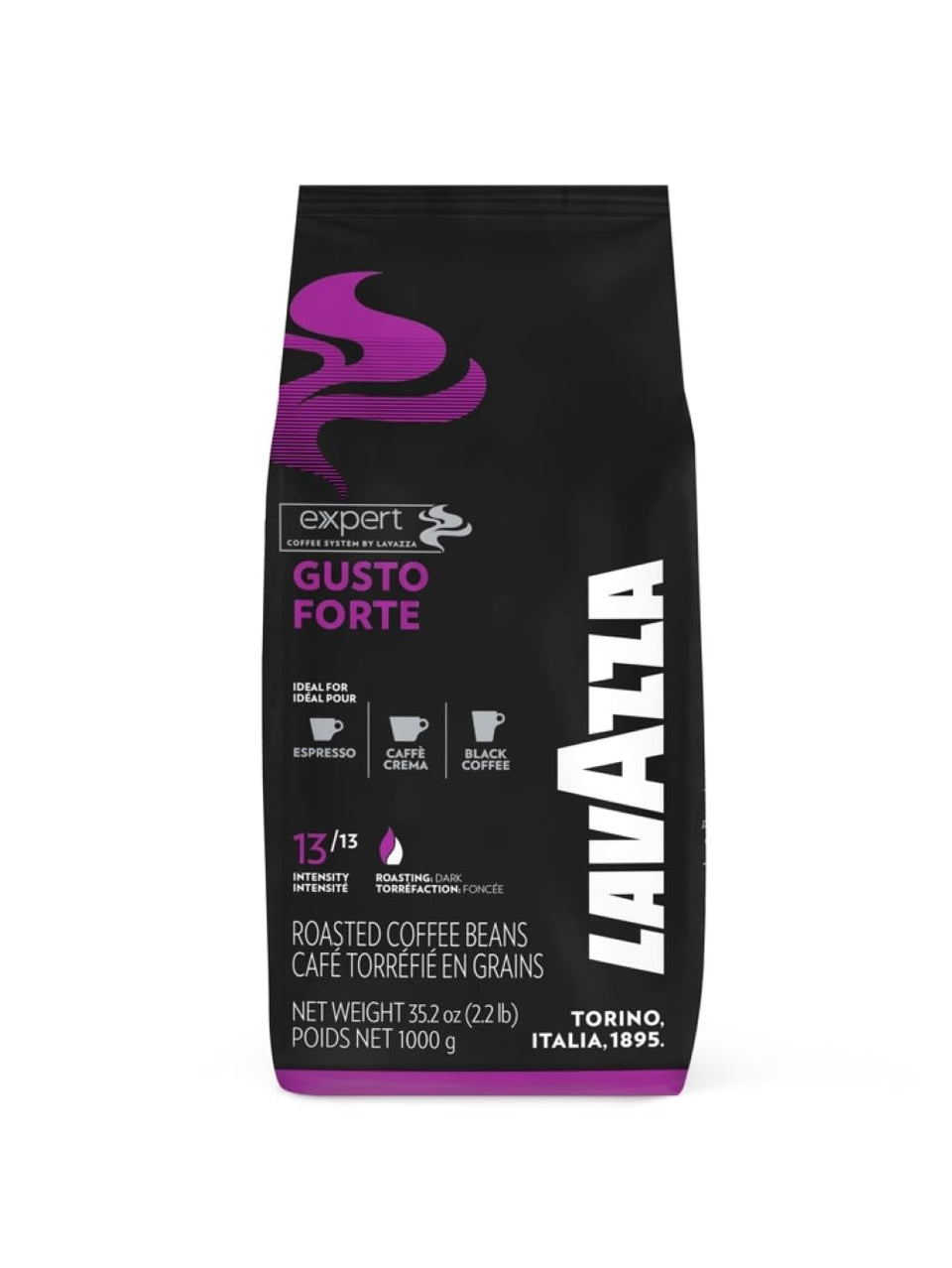 Lavazza Gusto Forte bag front view for bold espresso at home