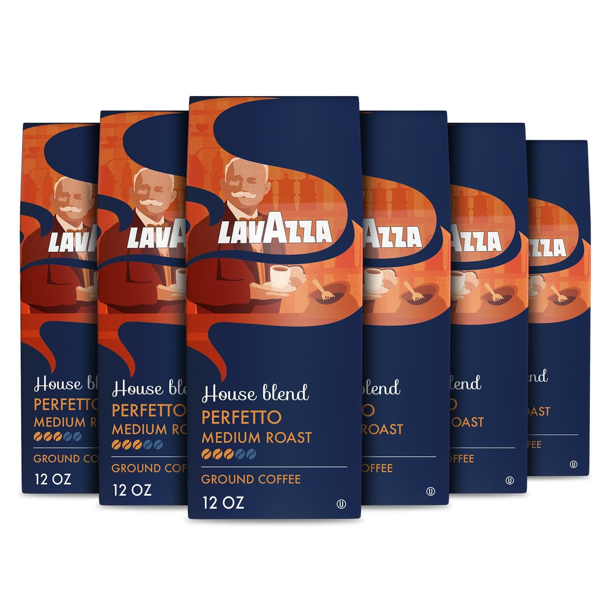 Lavazza Perfetto House Blend ground coffee bag front, ideal for drip brewing with a full-bodied profile.