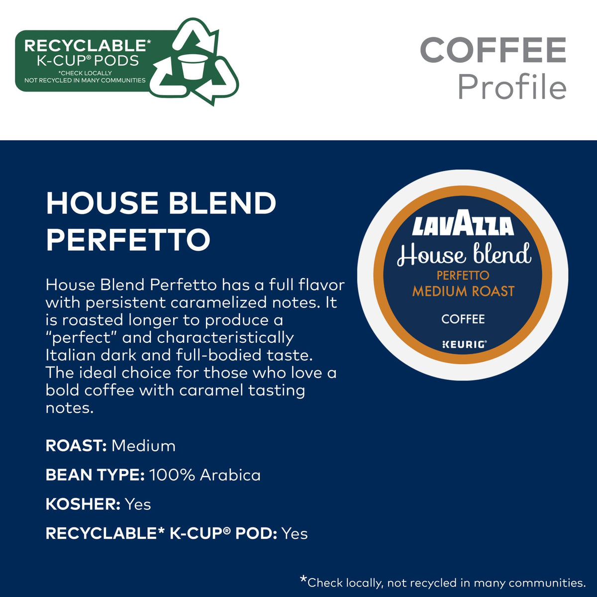 Lavazza House Blend Perfetto box front appealing for pantry and display.
