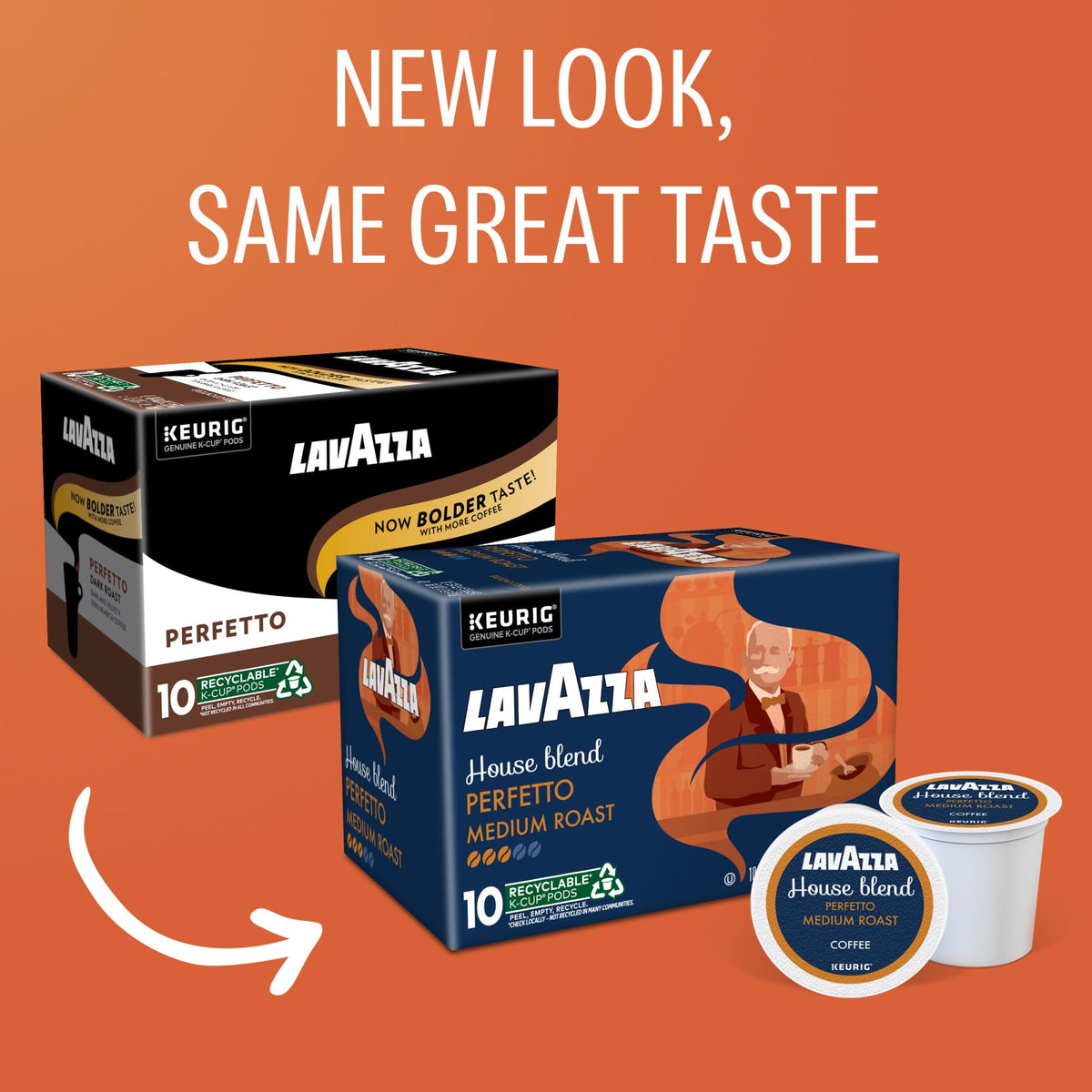 Lavazza House Blend Perfetto box side reveals six-pack packaging for easy restocking.