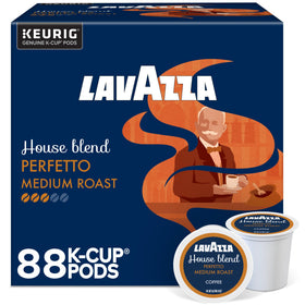 Lavazza House Blend Perfetto box showing 88-count packaging for easy daily espresso.