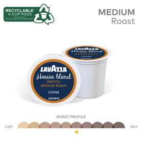 Lavazza House Blend Perfetto glass with steam highlighting a warm, inviting cup.