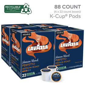 Lavazza House Blend Perfetto K-Cup pods ready for Keurig brewing.