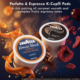 Lavazza House Blend Perfetto K-Cup box highlighting daily coffee versatility.