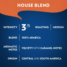 Lavazza House Blend Perfetto Medium Roast Arabica; aromatic, full-bodied profile for everyday mornings.