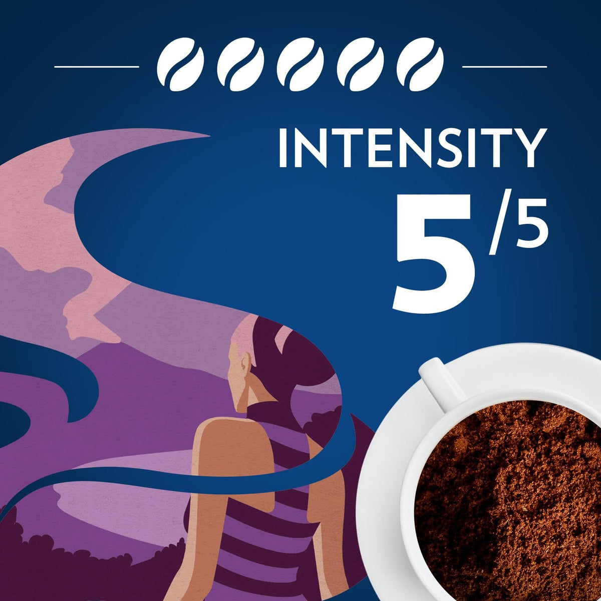 Lavazza Italian Roast grounds prepared for drip brewer in a brew-ready setup
