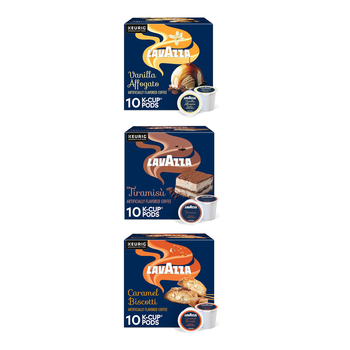 Lavazza Tiramisu K-Cup pod close-up with cocoa hints