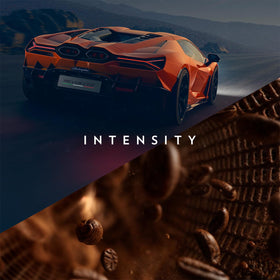 Lavazza Lamborghini packaging close-up highlights premium branding and consistency.