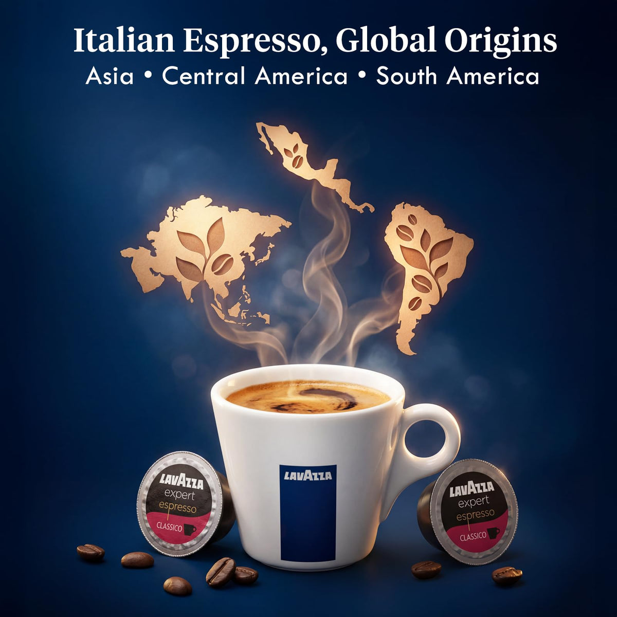 Lavazza Expert Espresso aroma scene highlighting nutty and cereal notes.
