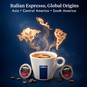 Lavazza Expert Espresso aroma scene highlighting nutty and cereal notes.