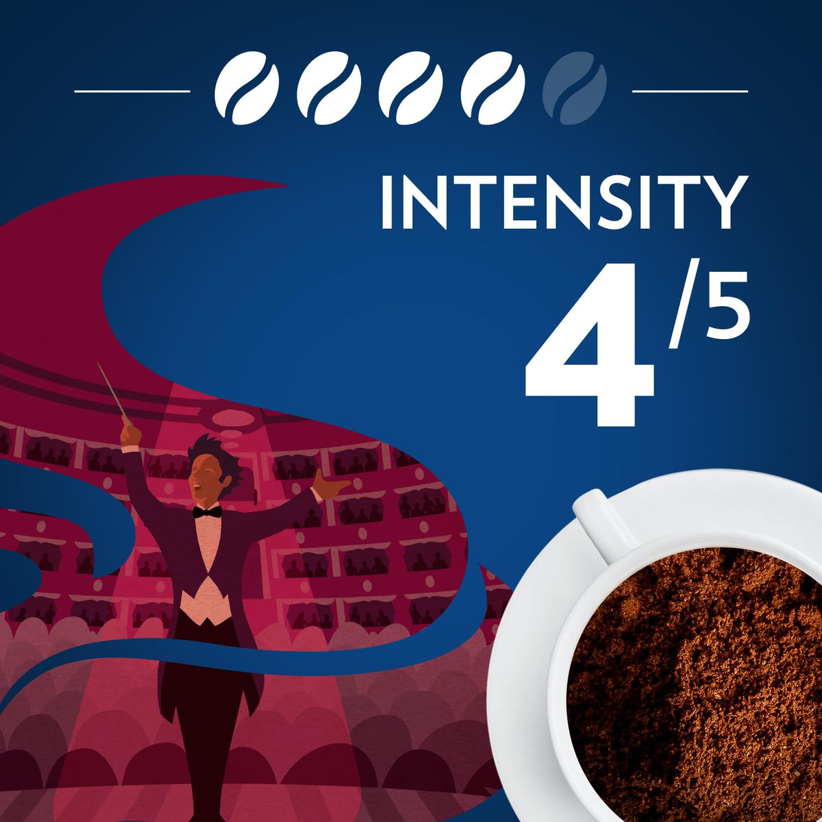Lavazza Opera Intenso brew pour capturing a bold, balanced flavor