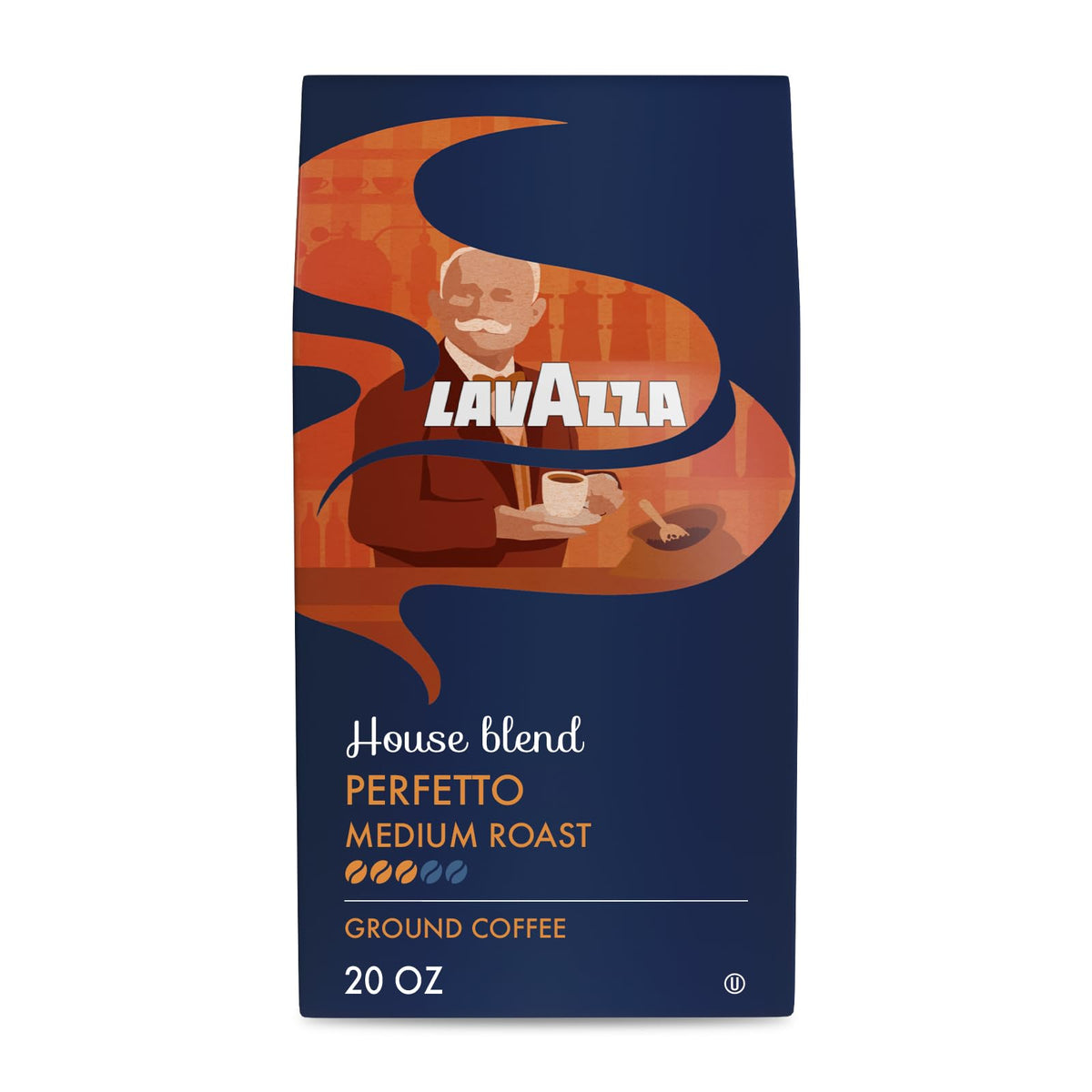Lavazza Perfetto ground coffee bag for daily brewing.