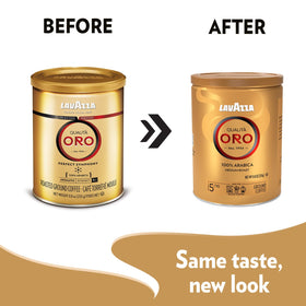 Pack of four Lavazza Qualità Oro tins for consistent, everyday brewing.