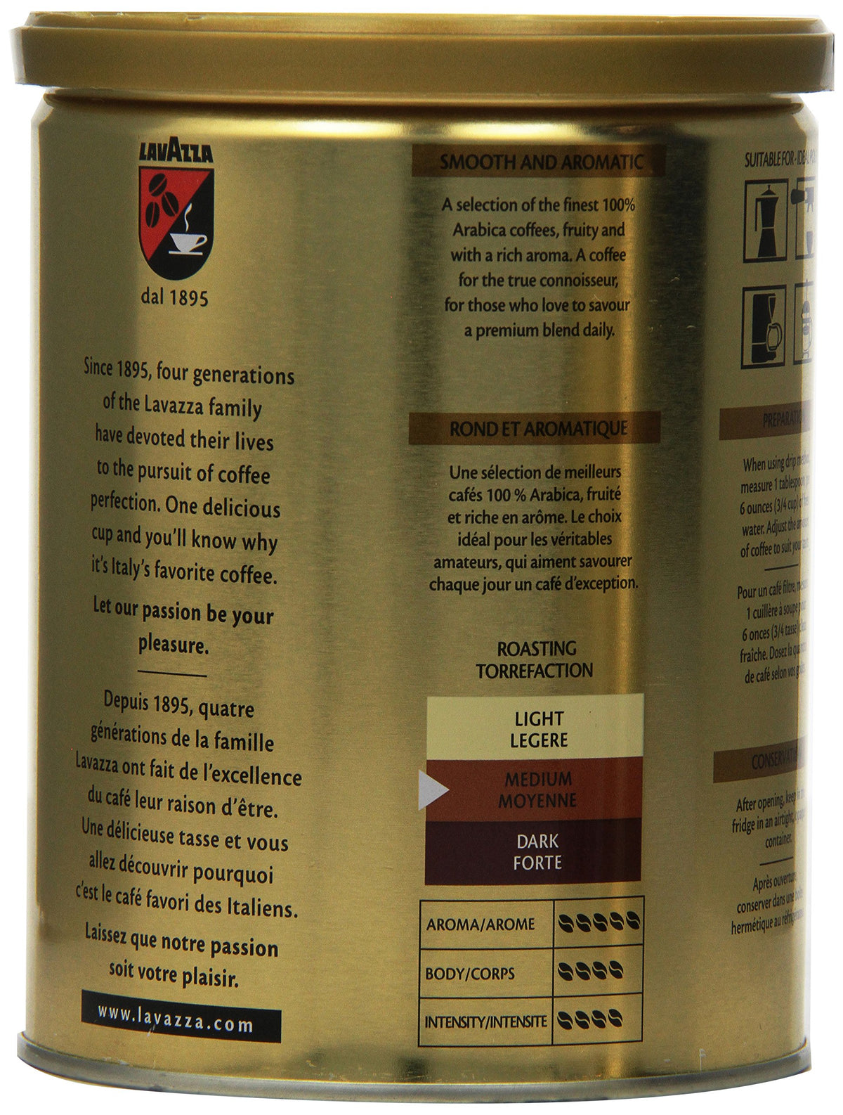 Lavazza Qualita Oro aroma close-up of beans for intense fragrance.