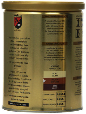 Lavazza Qualita Oro aroma close-up of beans for intense fragrance.