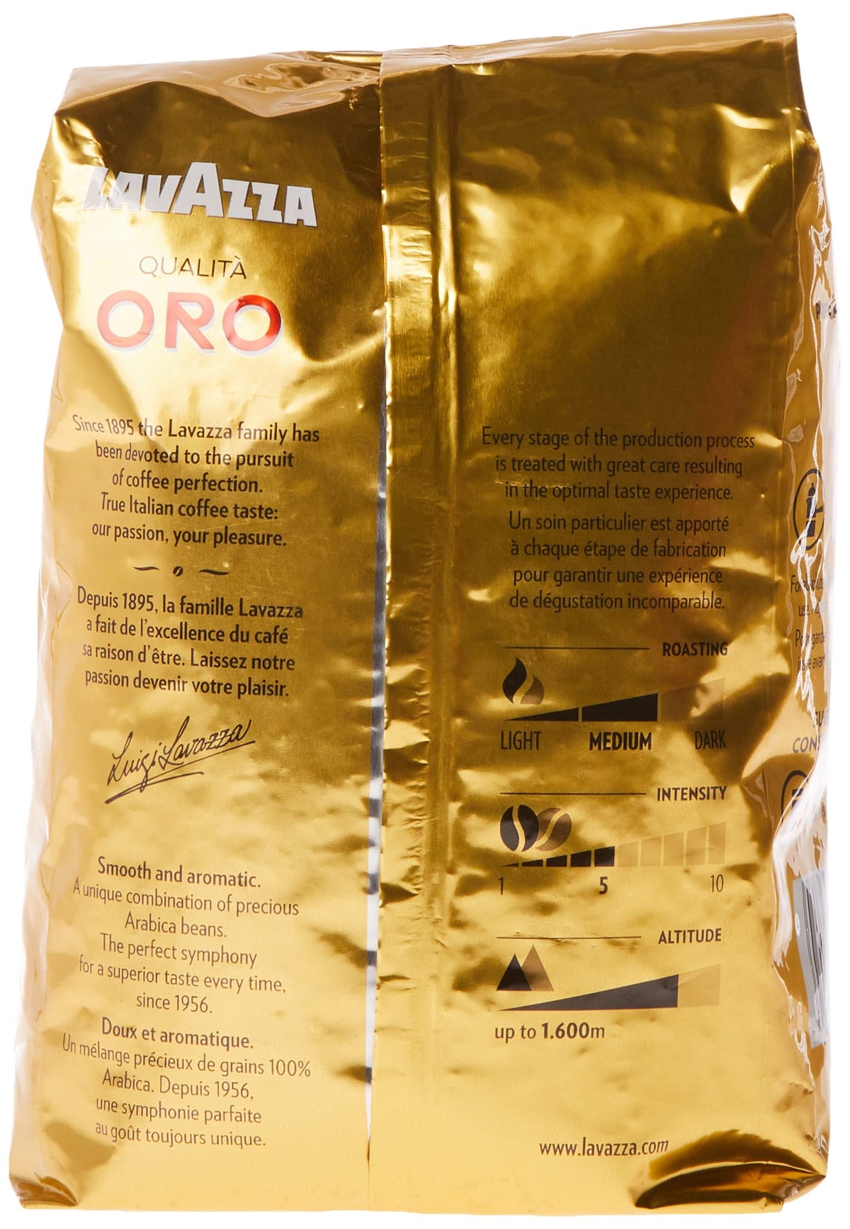 Lavazza Qualità Oro crema pour over cup showcasing full-bodied flavor.