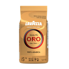 Lavazza Qualità Oro six-pack packaging for consistent home espresso.