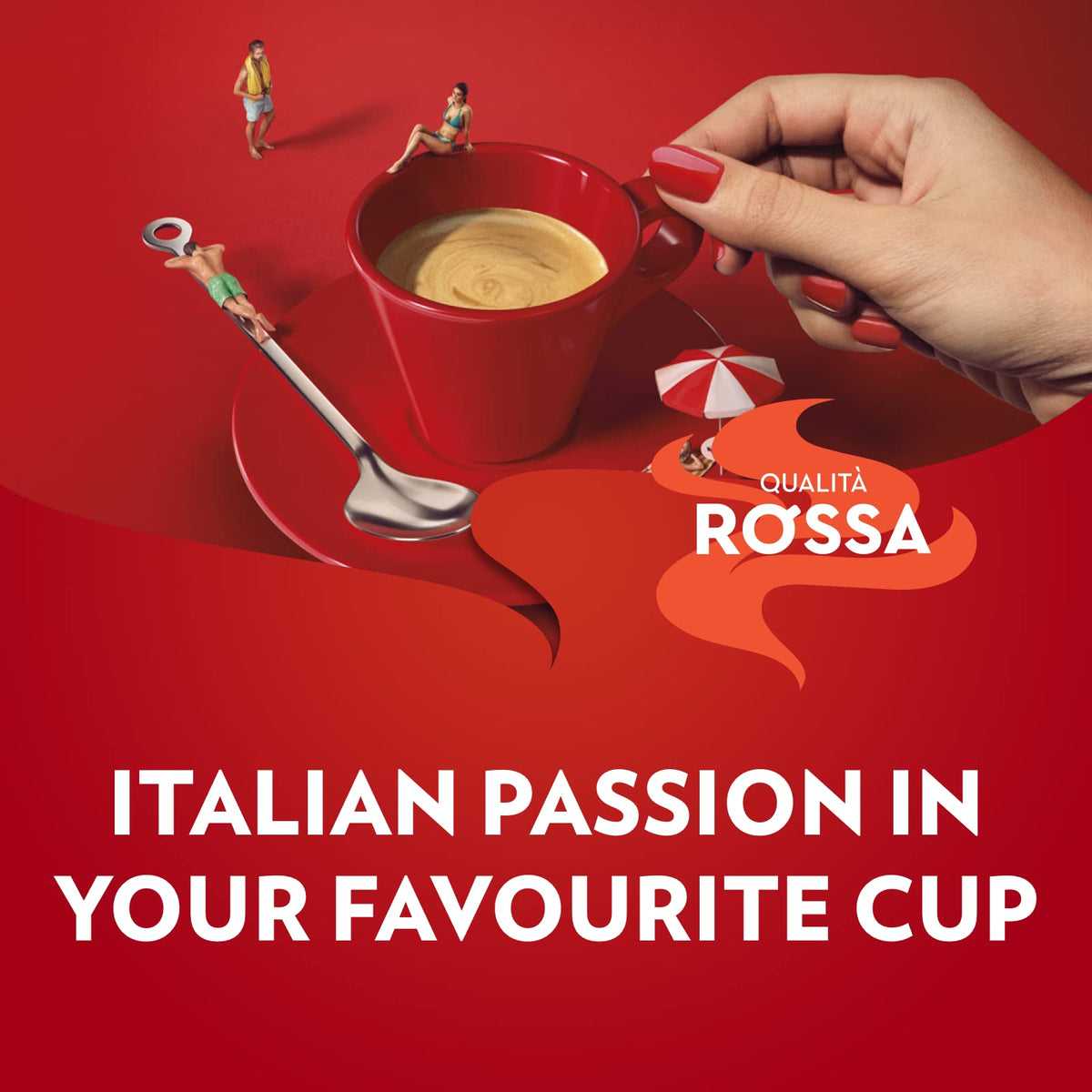 Lavazza Qualità Rossa in cozy cup shot for cozy mornings.