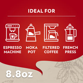 Lavazza Qualità Rossa drip coffee machine setup for quick mornings.